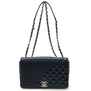 CHANEL Blue Leather Pochette Shoulder Bag